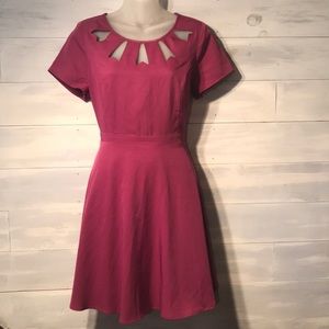 DOE & RAE fuchsia skater dress size LARGE